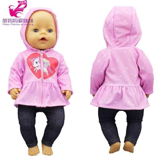 17 inch baby doll pink hooded coat set 18 inch American og girl doll clothes jacket doll wear accessories