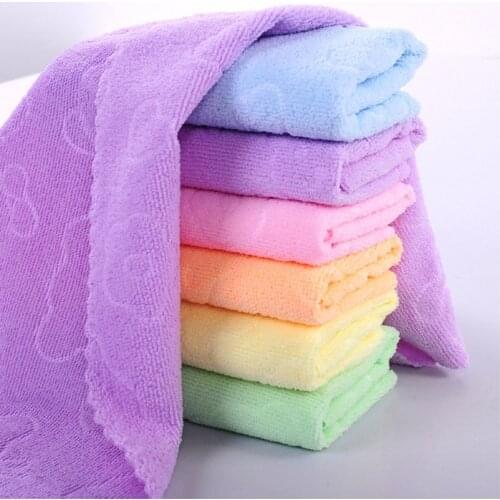 Household Articles Colored Warp Knitted Polyester Microfiber Embossed For Bathroom Use Bath Sauna Hololive Beach Towel 30X70CM