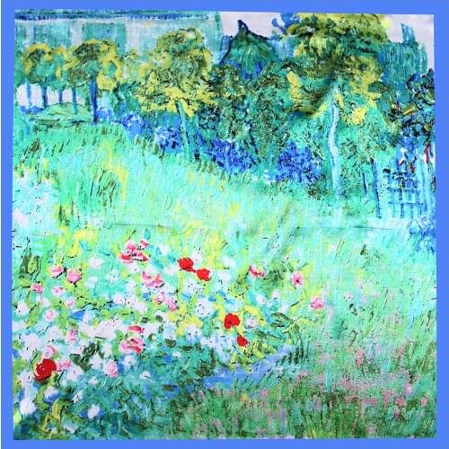 Oil print small square scarf beautiful style womens scarf fashionable ladies hair band handkerchief beach shawl R60