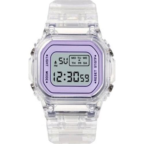 Fashion Watches Men Women Transparent Digital Waterproof Sports Chronograph Multifunctioal Electronic Watch