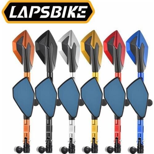 Motorcycle CNC Mirrors Blue glass Anti-vertigo Rearview Side Mirrors Fit For CBR R1 R3 R6 KTM Duke Ninja 250 Z800 Z900 MT07 MT09