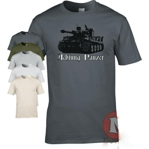 Achtung Panzer Men t-shirt tank WW2 German military armour Teeshirt World war Tanks