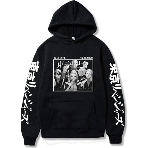 Men Harajuku Tokyo Revengers Hoody New Anime Manga Hoodies Hip Hop Streetwear Casual Long Sleeve Pullover Tops