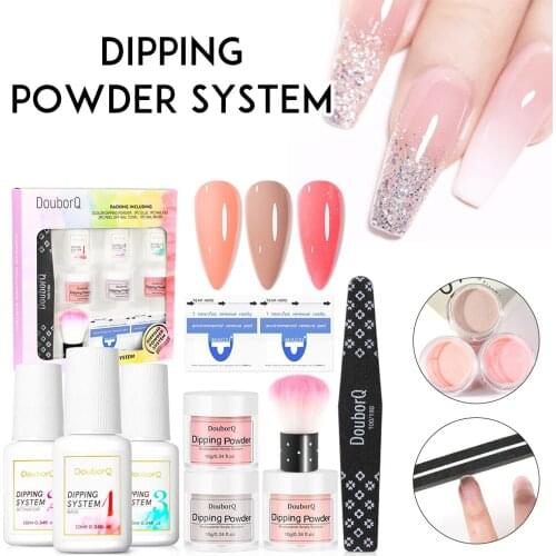 Infiltration powder set nail glitter powder free baking lamp French moistening foundation glue seal layer desiccant 10-piece set
