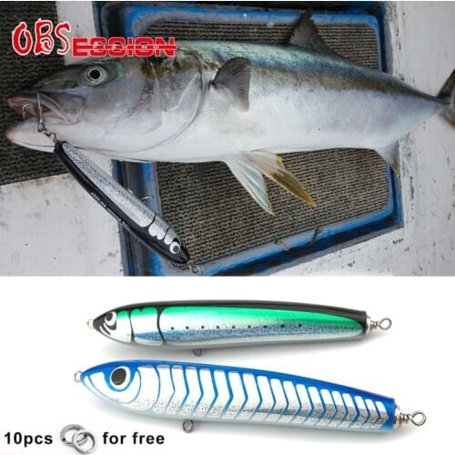 OBSESSION Topwater Wooden Stickbait Surface Floating Trolling Lure ±140g 265mm Deep Sea Pencil Boat Fishing Artificial BaitOcean