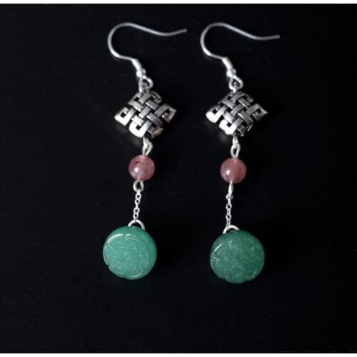 Original Handmade Silver Jewelry Classic Beauty And Tian Yulian Peng Earrings Sterling Silver Anti Allergy DIY Earrings