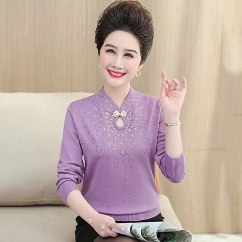 Middle-aged Mother Autumn Winter Sweaters Pullovers Plus Size 4XL Tops Women Half Turtleneck Sweater Knitted Femme Jumper Mujer