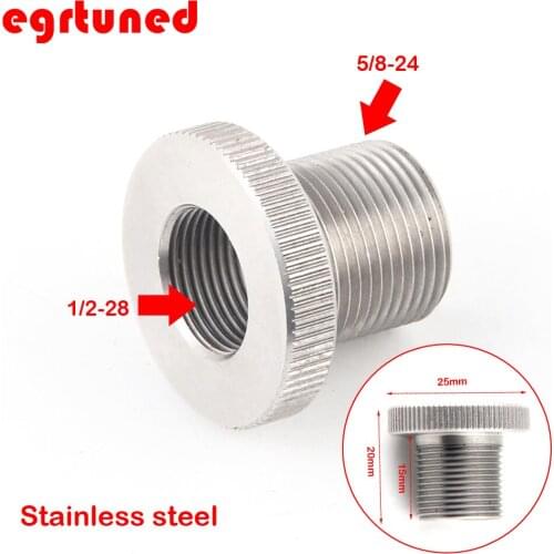 1/2-28 ID to 5/8-24 OD Threaded Adapter - Stainless Steel fitting qt502