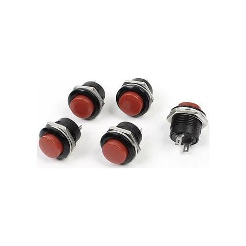 AC250V/3A AC125V/6A NO Momentary Red Push Button Switch
