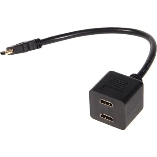 V1.4 HDMI Splitter 1 In 2 Out Male to Femal Video Cable Adapter HDMI Switch Converter for Audio TV 1080P DVD X02 Splitter r30