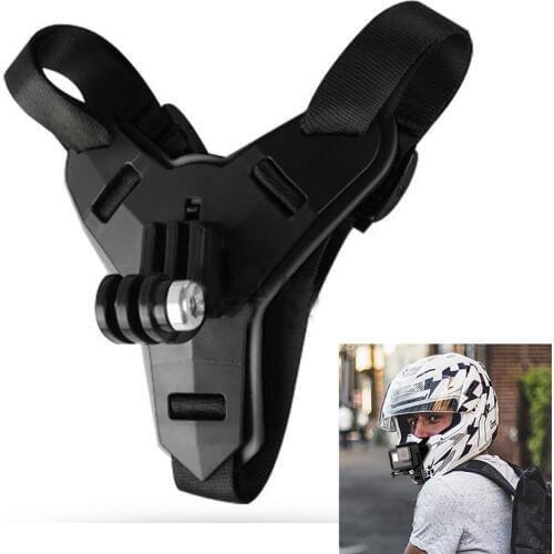Adjustable Strap Full Face Motorcycle Helmet Chin Mount Shockproof Holder Support For GoPro Hero 8 7 6 5 Action Sports Camera