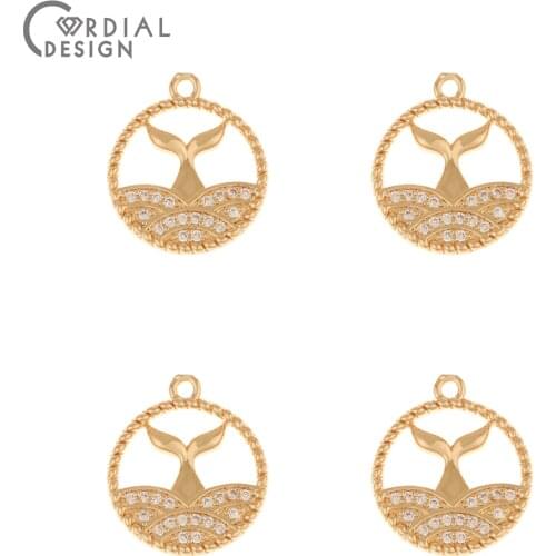 Cordial Design 50Pcs 17*20MM CZ Pendant/Jewelry Accessories/Earrings Making/DIY Charms/Hand Made/Jewelry Findings & Components