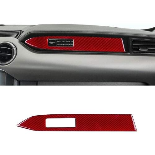 Compatible with Carbon Fiber Interior Car Dashboard Decoration Strip Center Console for Ford Mustang 2015/16 2017 2018 2019 2020