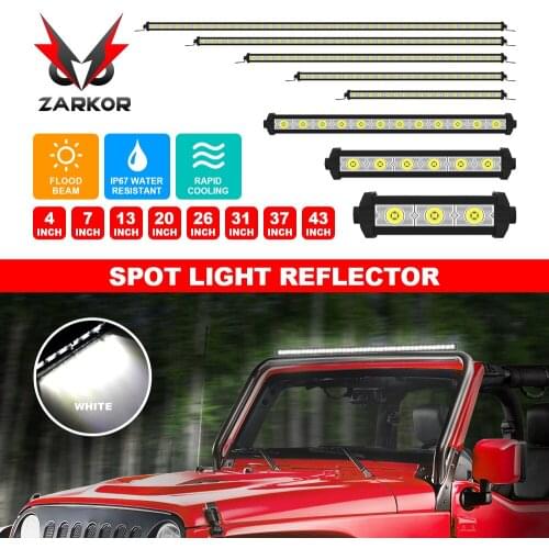 Zarkor Spot LED Bar 4'' 7'' 13'' 20'' 26'' 31'' 37'' 42'' For Trucks SUV 4X4 UAZ Off Road ATV LED Work Light 12V 24V