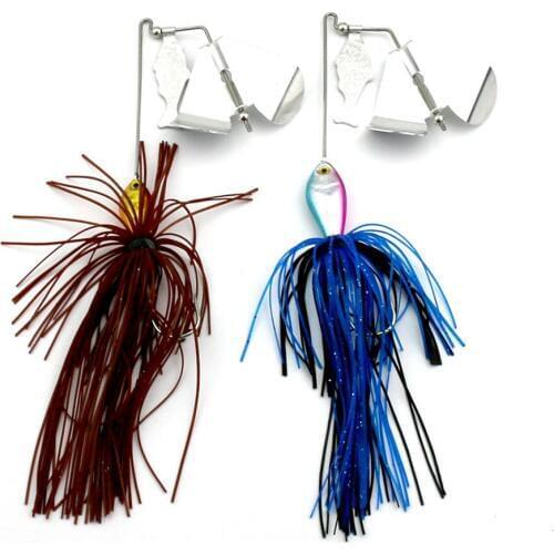 Topwater Tractor Fishing Lures Small Fish Buzzbait Skirt Tail SpinnerBaits Spoons Willow Leaf Metal Lure