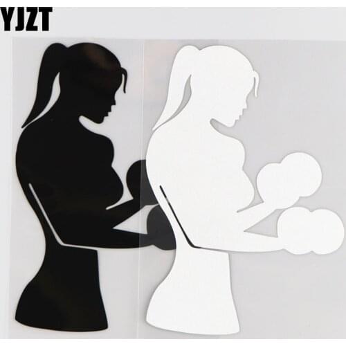 YJZT 11CM*16CM Dumbbell Fitness Pattern Car Sticker Decorative Vinyl Decal 1A-0213