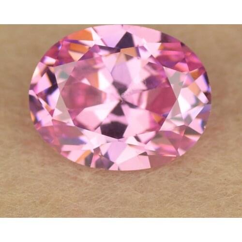 Factory Wholesale Price 5A 2*3~13*18mm Pink Cubic Zirconia Synthesis Gems Oval Cut Red Color Loose CZ Stone For Jewelry DIY