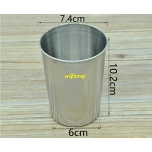 100pcs/lot FAST shipping 300ml Stainless Steel Cups Wine Beer Coffee Whiskey Mugs Outdoor Travel Cup