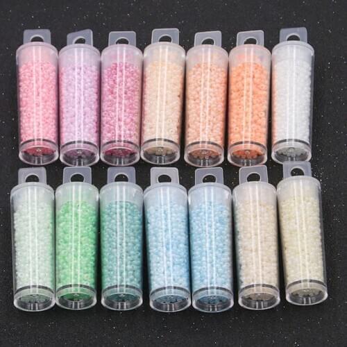 700pcs/lot 14 Color 2mm Round Colored Glass Seed Beads Charm DIY Handmade Jewelry Production Materials