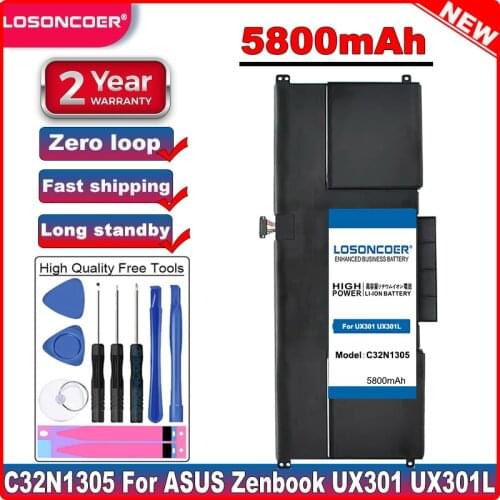 5800mAh C32N1305 Battery for ASUS Zenbook UX301 UX301L UX301LA C4003HUX301LA4500 UX301LA-1A UX301LA-1B UX301LA-C4006H
