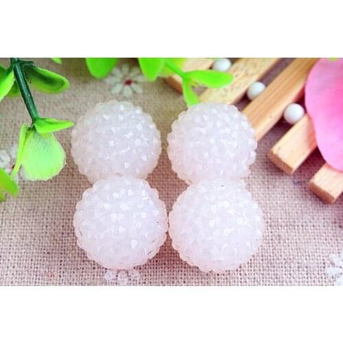 Kwoi vita Jelly White Clear Resin Rhinestone Ball beads Wholesales AAA Quality 20mm Chunky 100pcs/lotfor Kids Jewelry