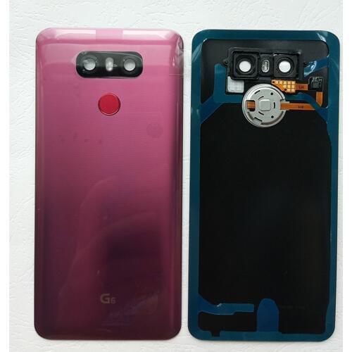 BINYEAE New For LG G6 Glass Rear Housing With Fingerprint Sensor Flex Cable+Camera Lens