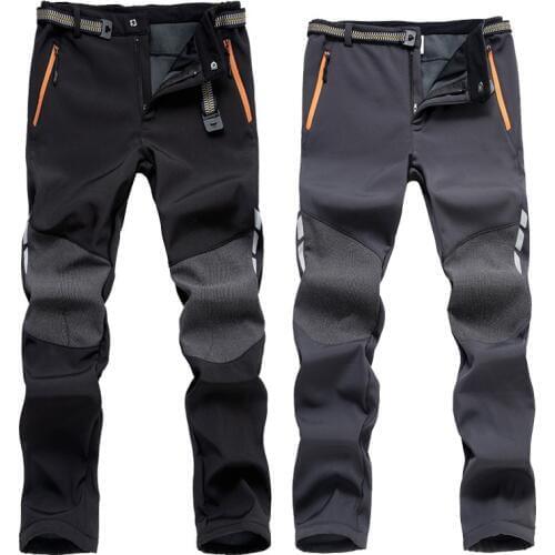 Winter Stretch Waterproof Warm Pants Men Casual Thick Fleece Shark Skin Trousers Male Sweatpants Softshell Cargo Tactical Pants
