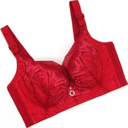 High quality New super-thin non-sponge bra lace cup Deep V big size 80-120 CDE Womens Non Padding Floral Embroidery Underwear