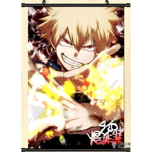 Anime Decorative Pictures My Hero Academia bakugo katsuki & OCHACO URARAKA & Todoroki Shoto Home Decor Wall Scroll Poster