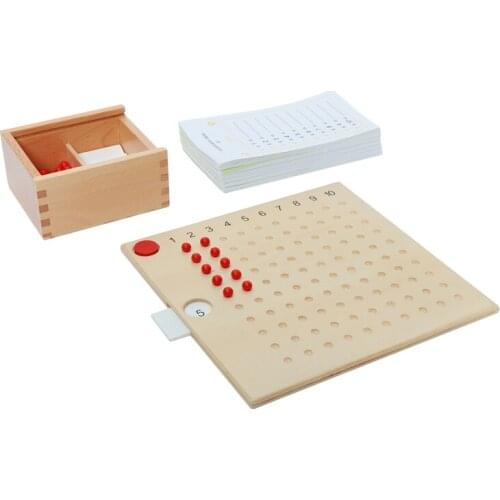 Multiplication Bead Board W/ Multiplication Tables Mathematics Montessori Materials Preschool Early Educational Math Toys Kids
