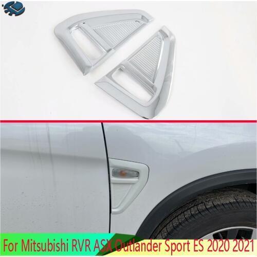 For Mitsubishi RVR ASX Outlander Sport ES 2020 2021 Car Accessories ABS Chrome leaf board decoration on shark gills