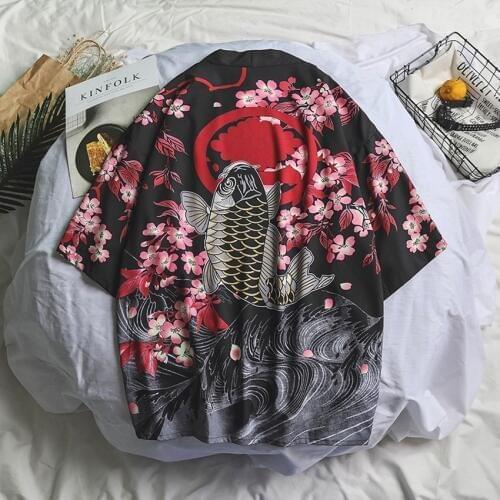 Samurai Crane Japanese Style Kimono Haori Men Women Cardigan Chinese Dragon Traditional Japanese Clothing Asian Clothes