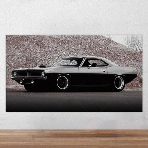 Cool Muscle Car Art Classic Car Poster Print Wall Art Canvas Paintings Wall Art for Living Room Home Decor Frame