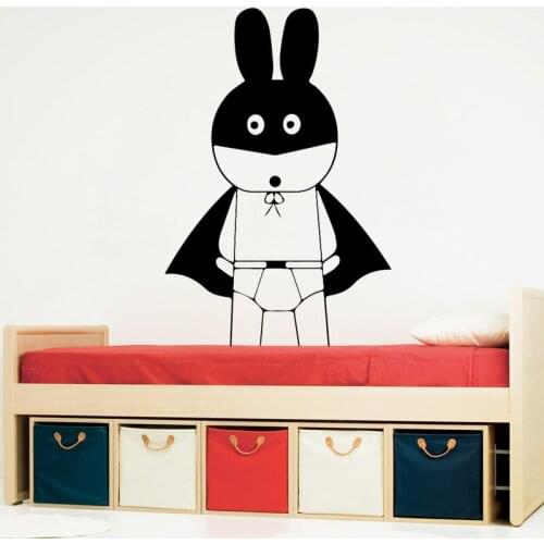 Pretty Rabbit Environmental Protection Vinyl Stickers For Bedroom Decoration Waterproof Wall Art Decal