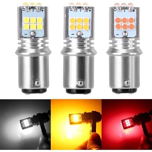 LEEPEE Auto Turn Signal Lamp 2pcs Tail Brake Bulb Car Daytime Running Lights Rear Fog Lamps New 1157 P21/5W BAY15D Super Bright