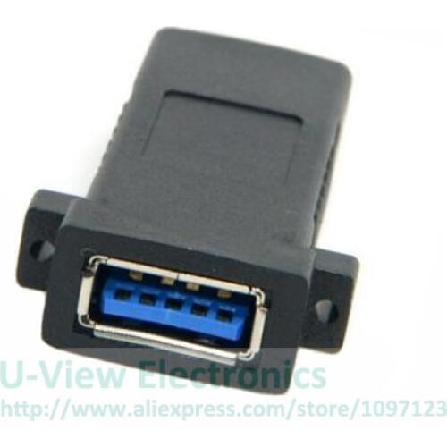 NCHTEK USB 3.0 Female to Female Extension Extender Coupler Adapter with Panel Mount Holes/Free DHL Shipping/100PCS