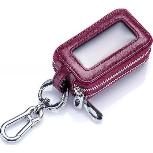 2020 New Fashion Solid Genuine leather Key Holder Women Double Layers Car Key Case Organizer Wallet Housekeeper Bag For Female