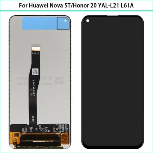 Original 6.26'' For Huawei Nova 5T/Honor 20 YAL-L21 L61A L61D L71A LCD Display Touch Screen Digitizer Assembly LCD Screen Replac