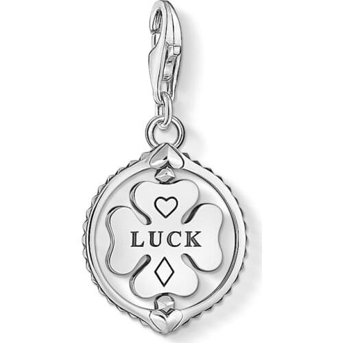 Rotated Four Clover Leaf Charm Pendant Good Luck Gifts 925 Sterling Silver Jewelry Accessories 2021 Fit Bracelet Necklace Women