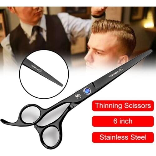 Professional 6 Inch Hair Scissors Straight Edge Razor Sharp Scissor Barber Hairdressing Japan 440c Salon Hair Thinning
