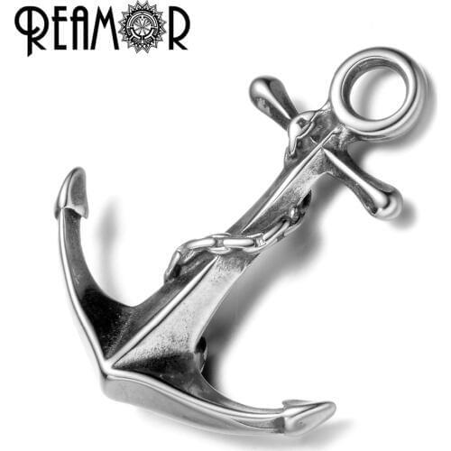 REAMOR 4mm 316L Stainless steel Anchor &Iron Chain Connectors Charms Fit Bracelet & Necklace Pendant For DIY Jewelry Making