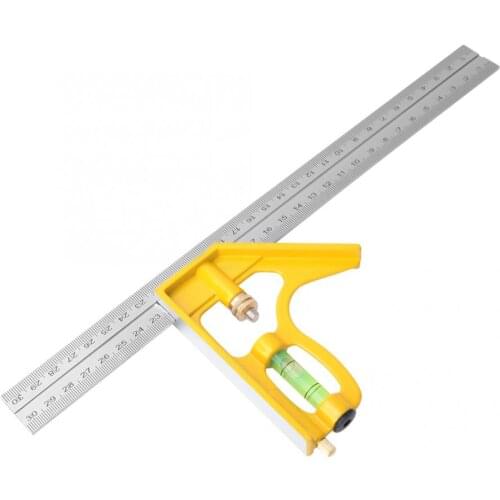 Stainless Steel Adjustable Combination Square Angle Ruler 90 Degree Woodworking Measuring Tool Protractors Digital Inclinometer