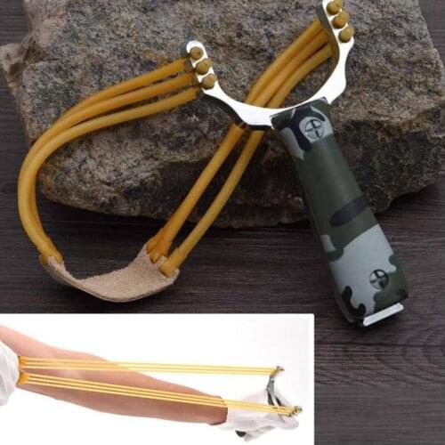 High Quality Slingshot Shooting Hunting Slingshot Three Card Six-strand Steel Slingshot Outdoor Slingshot 1pc