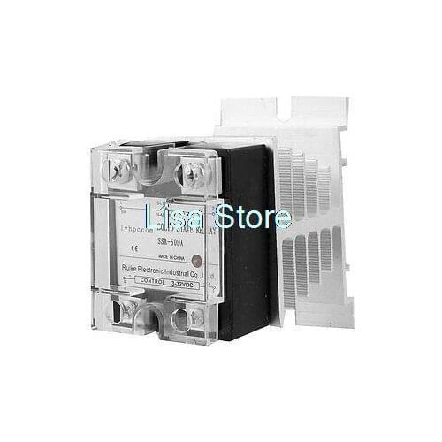 SSR-60DA DC 3-32V Input 24-480V Output AC SSR Solid State Relay 60A w Heat Sink