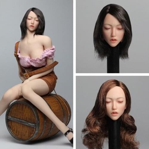 SUPER DUCK SDH009 1/6 Asian Sleep Beauty Head Sculpt for 12inch Action Figure DIY