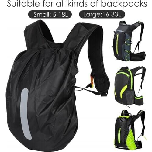 Reflective Waterproof Backpack Rain Cover Outdoor Sport Night Cycling Safety Light Raincover Case Bag Camping Hiking 7.5-33L