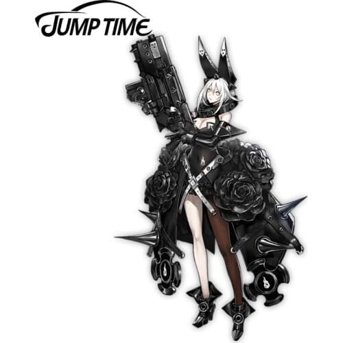 Jump Time 13 x 6cm Girls Frontline Elphelt Automaton Annihilator Car Stickers Cartoon Decals Car Accessories Suitable for VAN RV