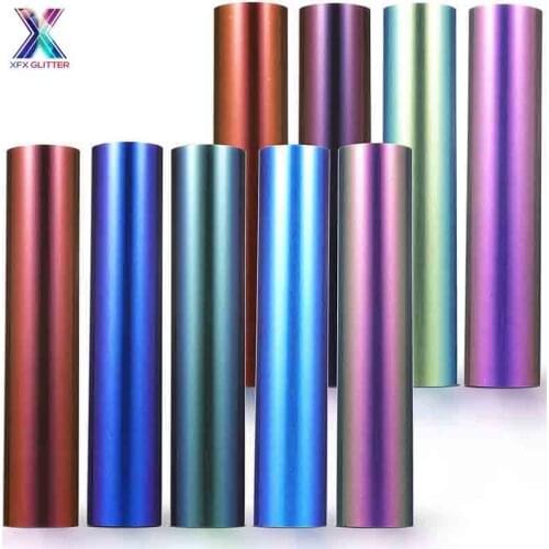 XINFANGXIU 25x30.5cm HTV cricut Multicolor Adhesive Craft Permanent Vinyl Sticker Letter Film Soft Metal Htv Vinyl for Tshirt