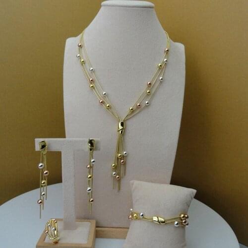 Yuminglai Fashion Luxury Dubai Superior Quality Ladies Beads Jewelry Sets FHK5804