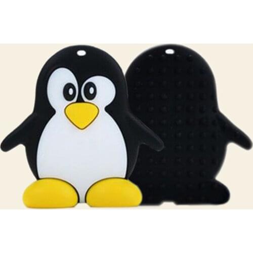 1pc Silicone Teether Toys Penguin Teething Toy Necklace Accessories Cartoon Chewing Teething Teether Baby Pacifier Chain Pendant